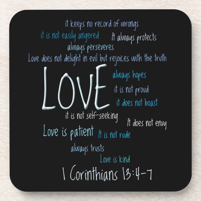 Porta copos ajustada - o amor é mistura paciente (Frente)