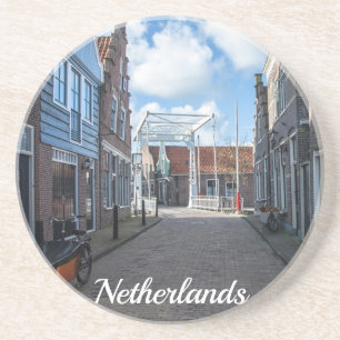 Porta-copos Aldeia holandesa com ponte tradicional de madeira