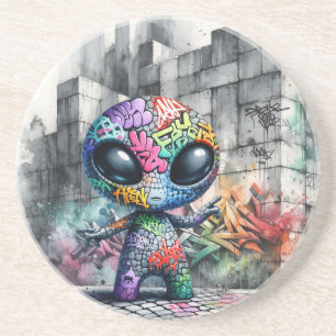 Porta-copos Alienígena Pop Art Grafite
