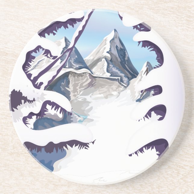 Porta-copos Alpes Franceses (Frente)