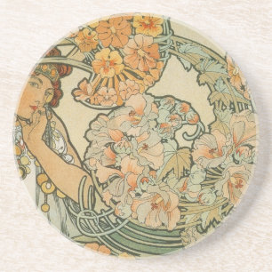 Porta-copos Alphonse Mucha Art Deco
