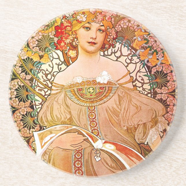 Porta-copos Alphonse Mucha Dreaming (Reverie) (Frente)