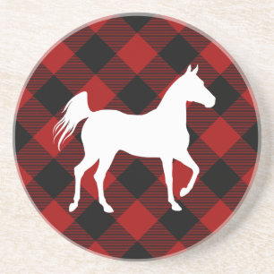 Porta-copos Amante de Cavalos Buffalo Plaid Casa de Campo