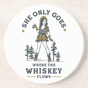 Porta-copos Amante Engraçado de Whisky Cowgirl Ocidental Vinta