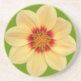 Porta-copos Amarelo Dahlia na Floral Verde