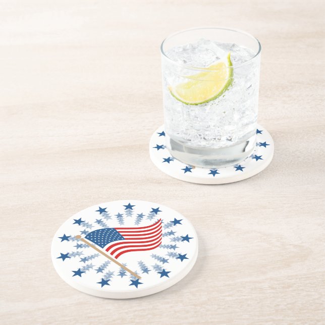 Porta-copos American Flag Starburst Fireworks 4 de julho (Lateral)