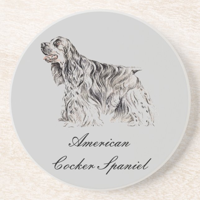 Porta copos americana Cocker Spaniel Sandstone (Frente)