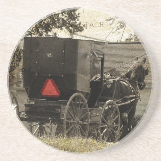 Porta-copos Amish Horse e Buggy Sepia Postcard Arte Digital