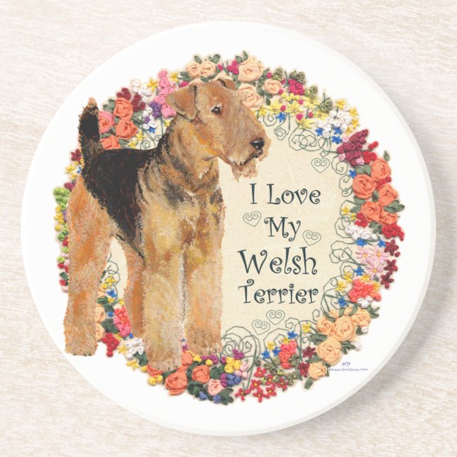 Porta-copos Amo Meu Welsh Terrier (Frente)