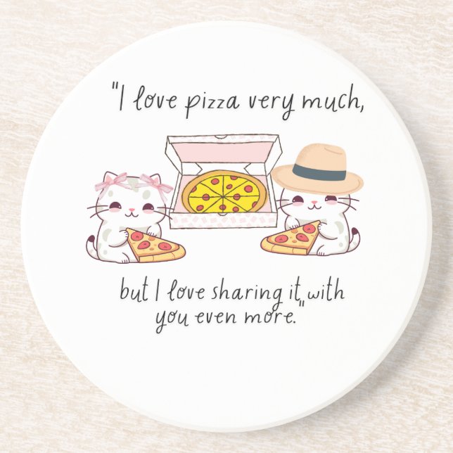 PORTA-COPOS AMO PIZZA MUITO, GATOS (Frente)