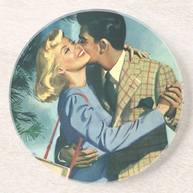 Porta-copos Amor e Romance Antigos, Dança de Natal (Frente)