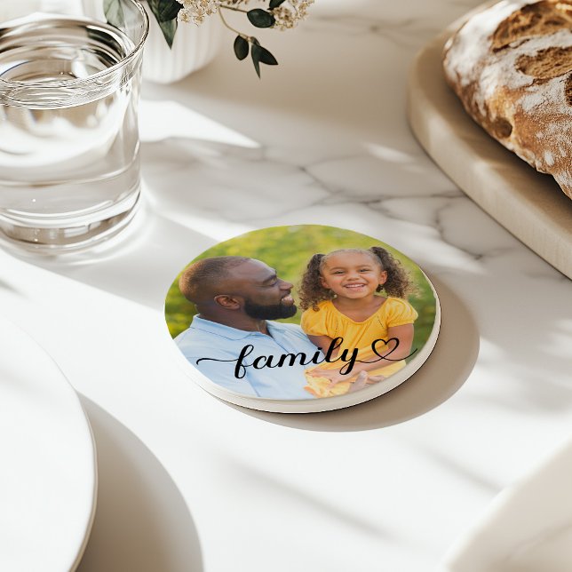 Porta-copos Amor Familiar Foto Personalizada com Letra Preta (Criador carregado)