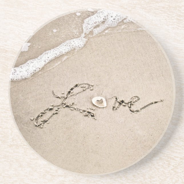 Porta-copos Amor nas Portas copos da praia de areia (Frente)