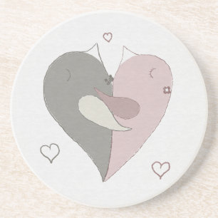 Porta-copos Amor Pássaros Coração