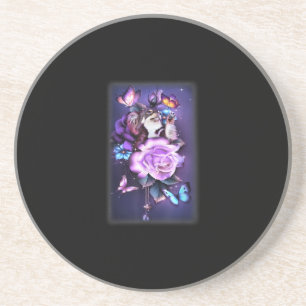 Porta-copos Amor Rosas Roxos Chihuahua Flor
