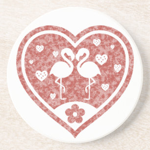 Porta-copos Amor Textured do flamingo do coração