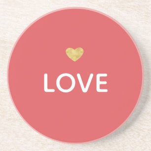 Porta-copos Amor Vermelho Coração Dourado