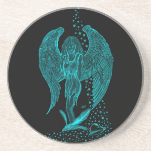 Porta-copos Angel perdeu no Love, Design preto e verde