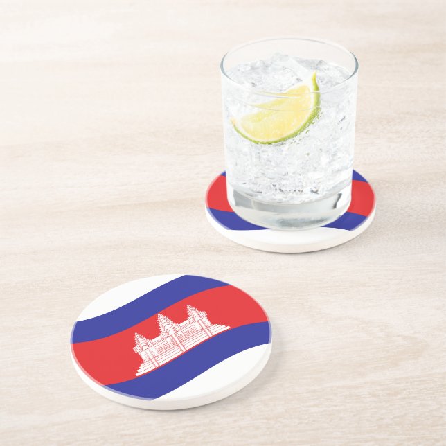 Porta-copos Angkor Wat Cambodian Flag Wave (Lateral)