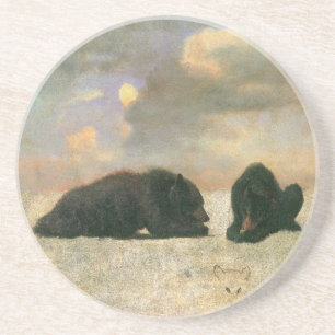 Porta-copos Animais Antigos, Ursos Pardo por Albert Bierstadt