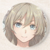 Anime de cabelos castanhos com olhos azuis