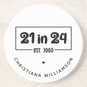 Porta-copos Aniversário de 21 anos 21 personalizado em 24 de a