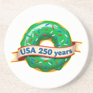 Porta-copos Aniversário de 250 anos da América EUA com donut d