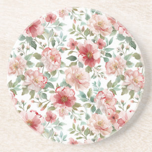 Porta-copos Aniversário Floral Rosa Vermelho