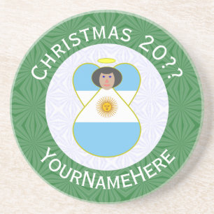 Porta-copos Anjo de Natal Personalizado com a Bandeira Argenti
