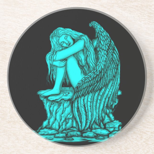 Porta-copos Anjo dormindo na pedra (Frente)