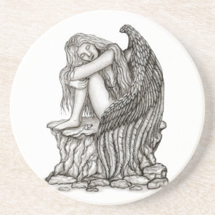 Porta-copos Anjo dormindo na pedra