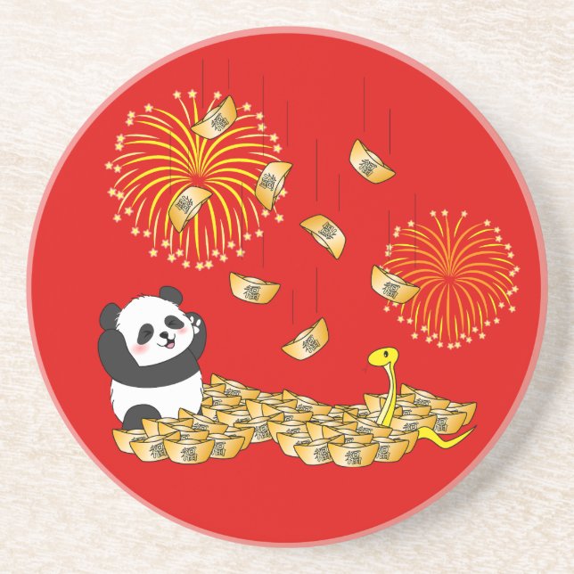 Porta-copos Ano Novo Chinês da Cobra 2025 Panda (Frente)
