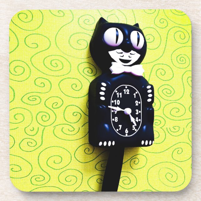 Porta copos Antiquado de Gato de Clock (Frente)