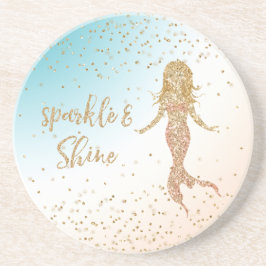 Porta-copos Aqua Dourada Mermaid Sparkle Confetti