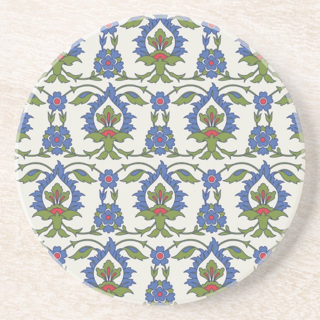Porta-copos Árabe Tradicional: Iznik Azulejo Invisível. (Frente)