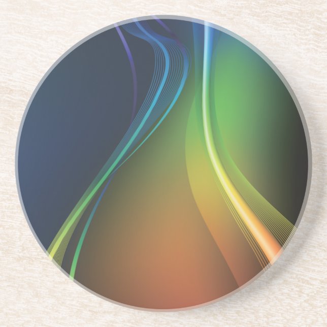 Porta-copos Arco-íris de Ondas Coloridas (Frente)