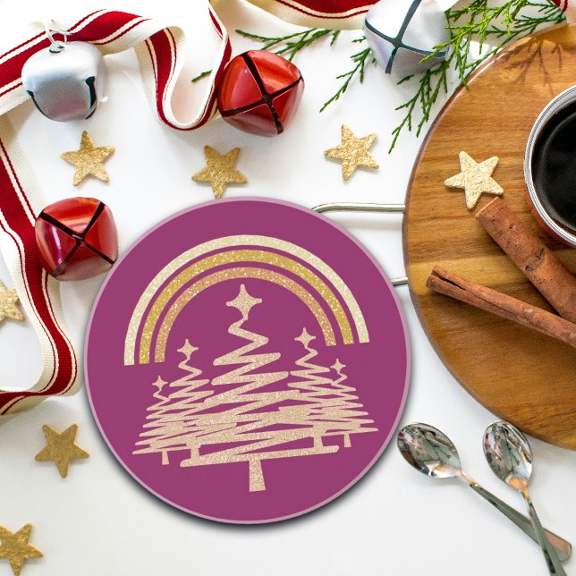 Porta-copos Arco-Íris Festivo Dourado Estimulando Árvores-Alvo (Criador carregado)