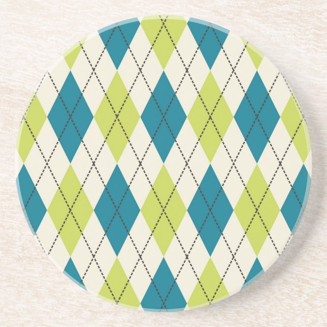 Porta-copos Argyle Azul E Verde (Frente)