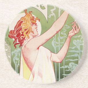 Porta-copos Art deco de Alphonse Mucha