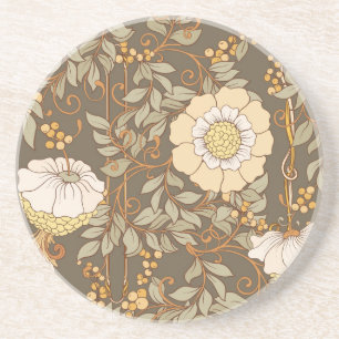 Porta-copos Art Nouveau: Vintage Floral Decorativa.