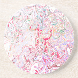 Porta-copos Arte abstrata de mármore turbilhão fluido rosa vib