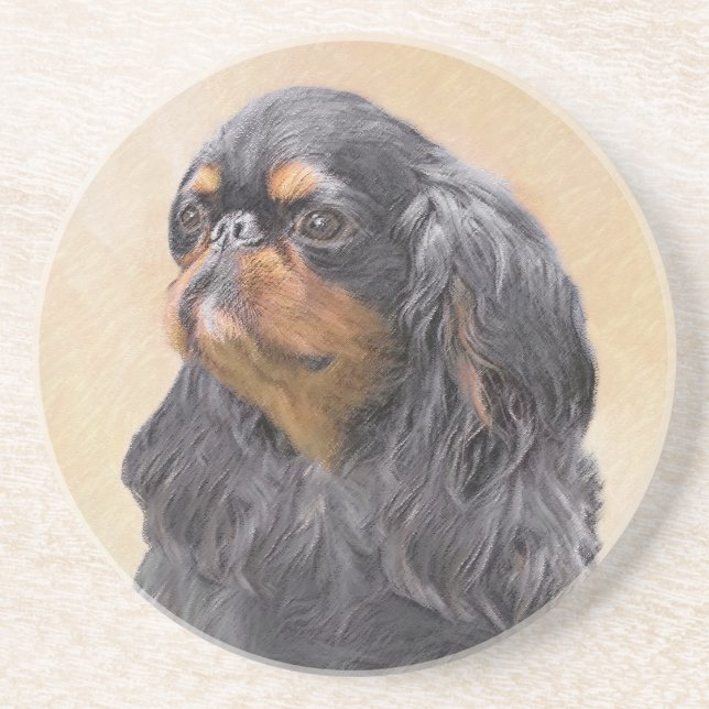 Porta-copos Arte Animal Original Pintura Inglesa Toy Spaniel (Frente)