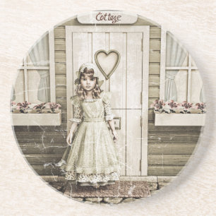 Porta-copos Arte Chic Retrô de Menina em Cottage
