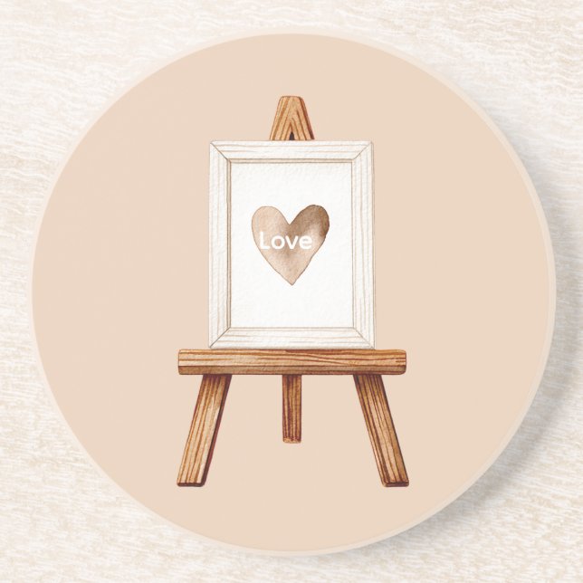 Porta-copos Arte de Amor do Coração de Creme (Frente)