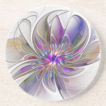Arte de Fractal Abstrato Floral Energético e Color