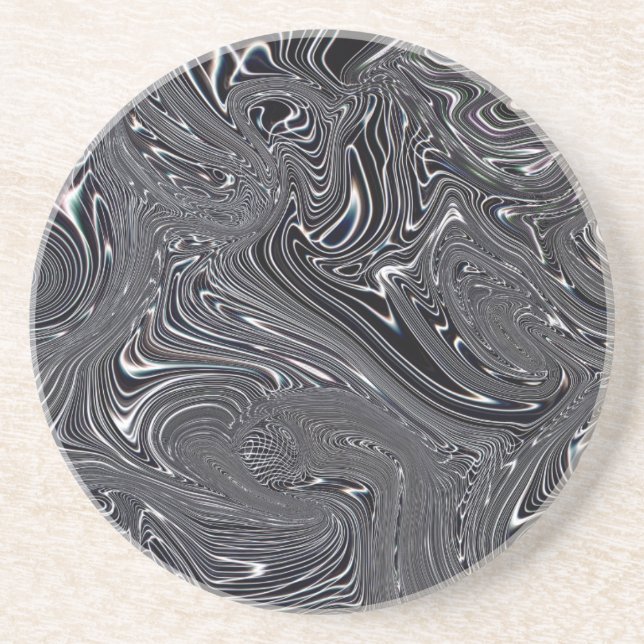 Porta-copos Arte digital Abstrato a preto e branco (Frente)