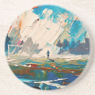 Porta-copos "Arte do Futebol" (Estilo 2) Pintura a Óleo 
