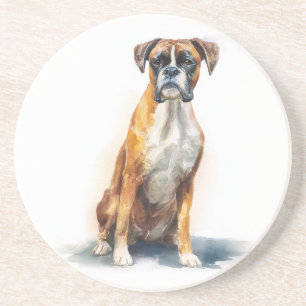 Porta-copos Arte em Aquarela de Cachorro Boxer