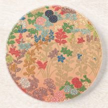 Arte Floral Japonesa Vintage em Impressão Total em