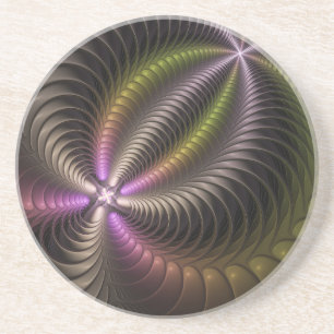 Porta-copos Arte Fractal 3D Colorida abstrato brilhante